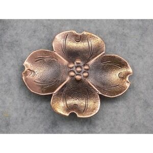 Stuart Nye Copper Dogwood Blossom Brooch Pin Vintage Unsigned Hand Wrought